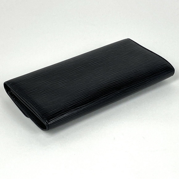 Louis Vuitton Wallet Epi Portefeuille Billfold Sarah Noir Black Leather Coin - Picture 1 of 6